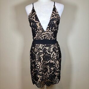 Dress the Population Black Lace Dress Size Medium